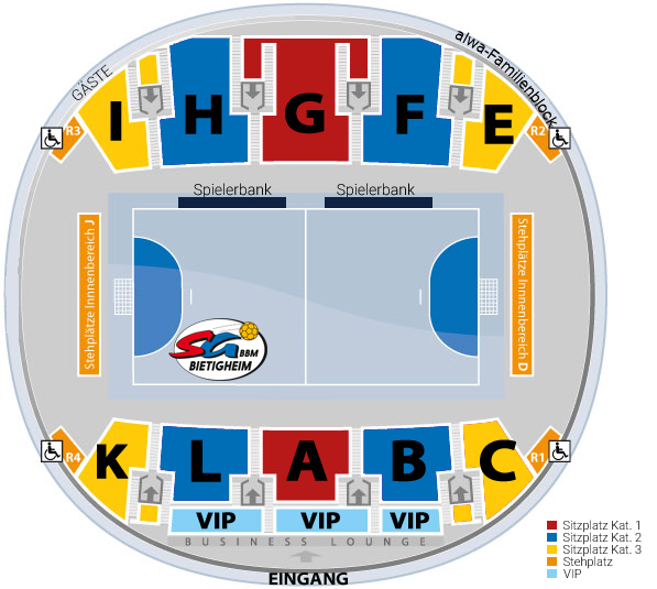 EgeTrans Arena - Bietigheim-Bissingen - Plan